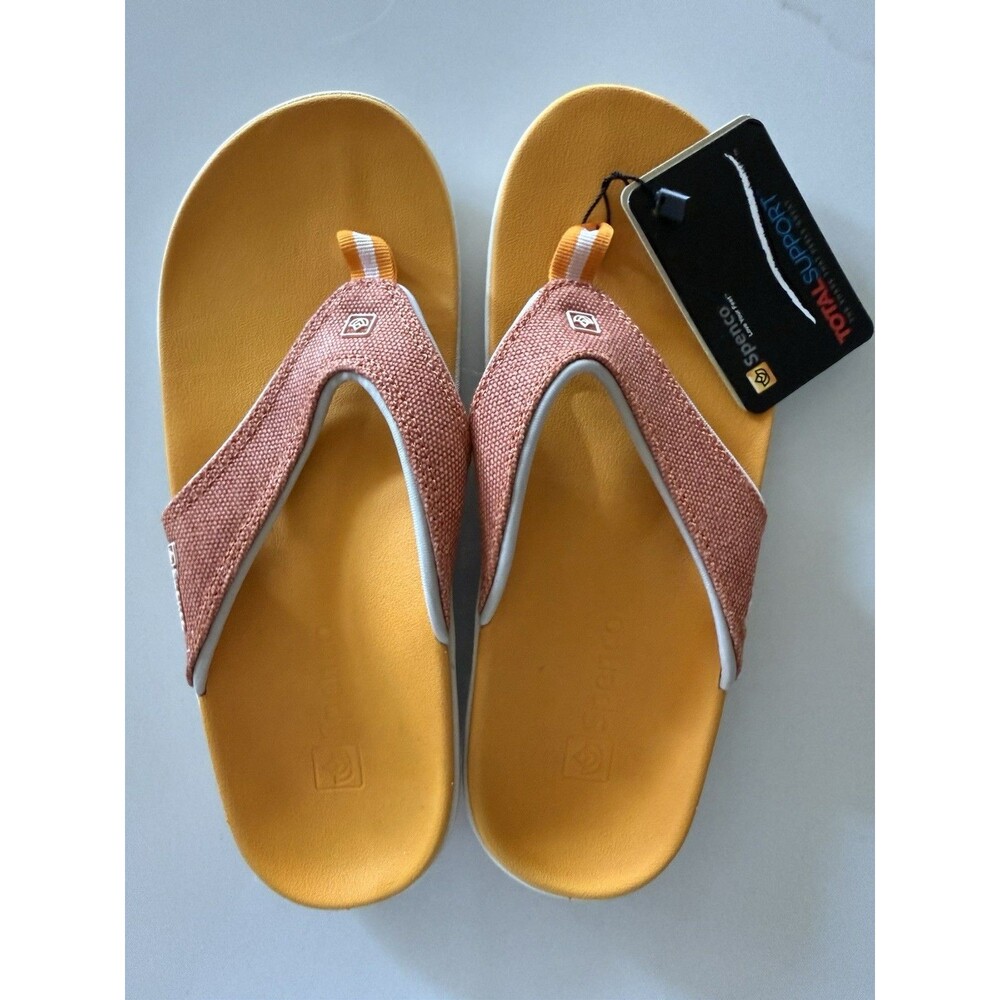 Women's Spenco Total Support Orthotic Inspiration Orange Yumi Flip Flops Sz 8